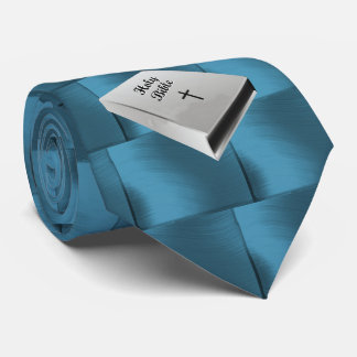 GRAVATA QUADROS DE TEAL WHIT-ON COM BÍBLIA