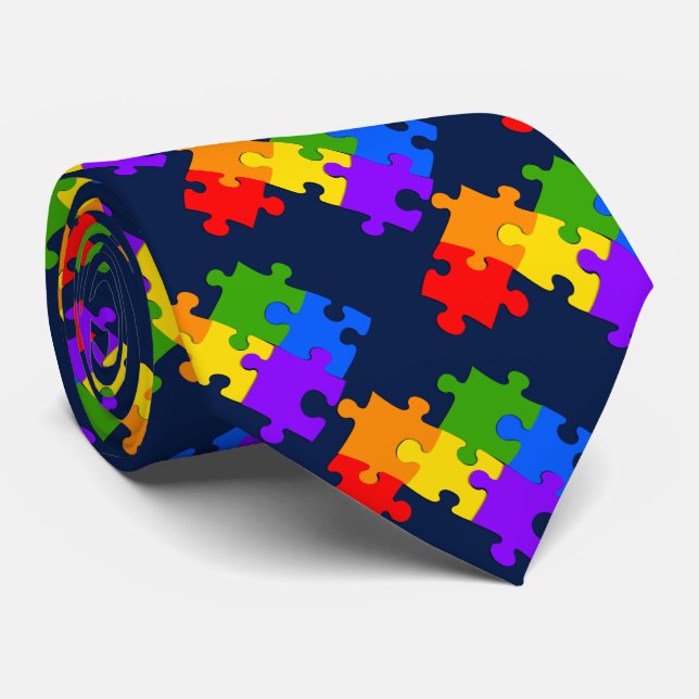 Gravata Quebra-cabeça LGBT (Rolled)