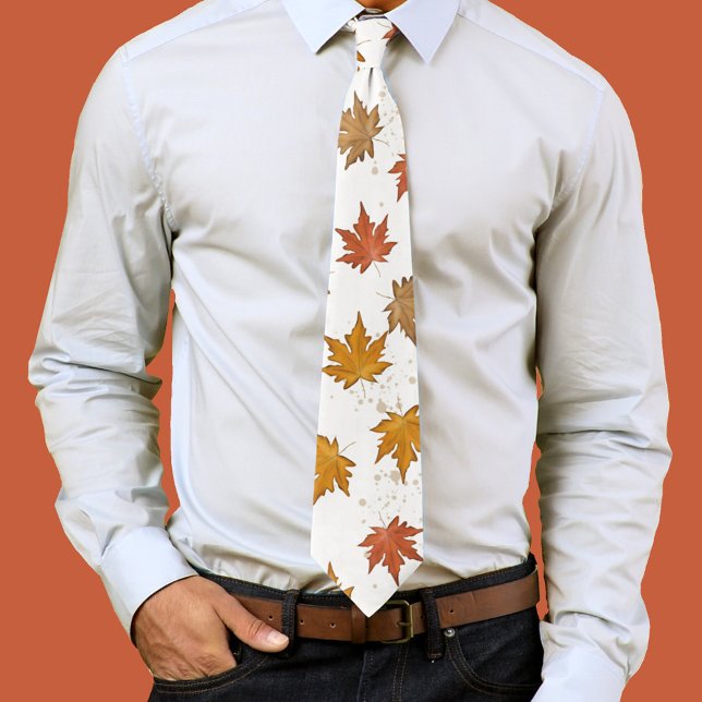 Gravata Queda do outono A queda de folhagem deixa uma vege (Fall leaves mens neck tie)