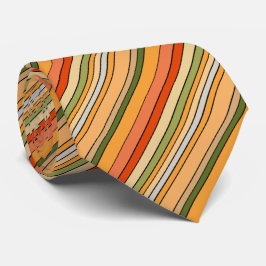 Gravata Queso Dip Stripes Laranja Vermelho Branco Verde