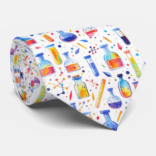 Gravata Química divertida e caprichosa desenhada à mão