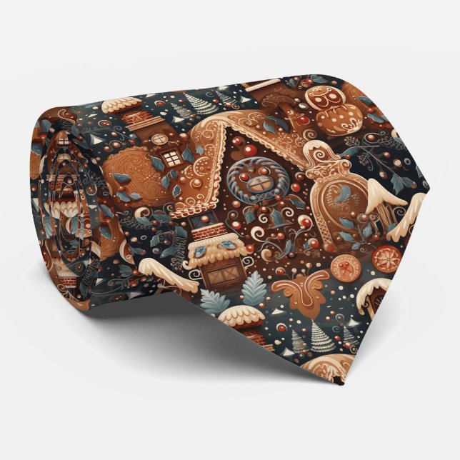 Gravata Quirky Gingerbread House Pattern (Rolled)