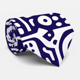 Gravata rabiscos azuis e brancos escuros de 7