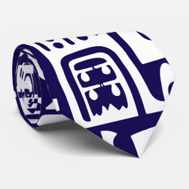 Gravata rabiscos azuis e brancos escuros de 7