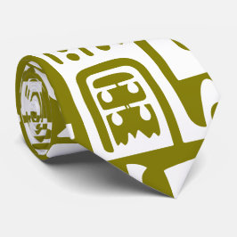 Gravata rabiscos verdes e brancos de 7