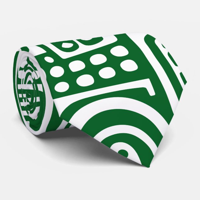 Gravata rabiscos verdes e brancos florestais de 7 (Rolled)
