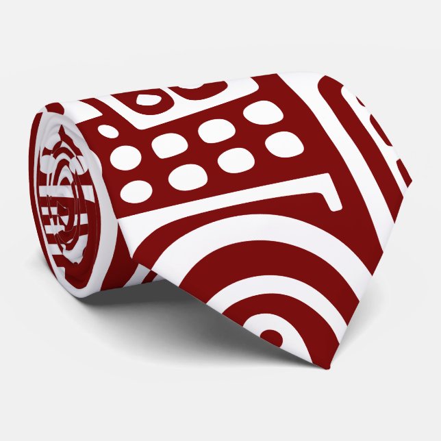 Gravata rabiscos vermelhos e brancos profundos de 7 (Rolled)