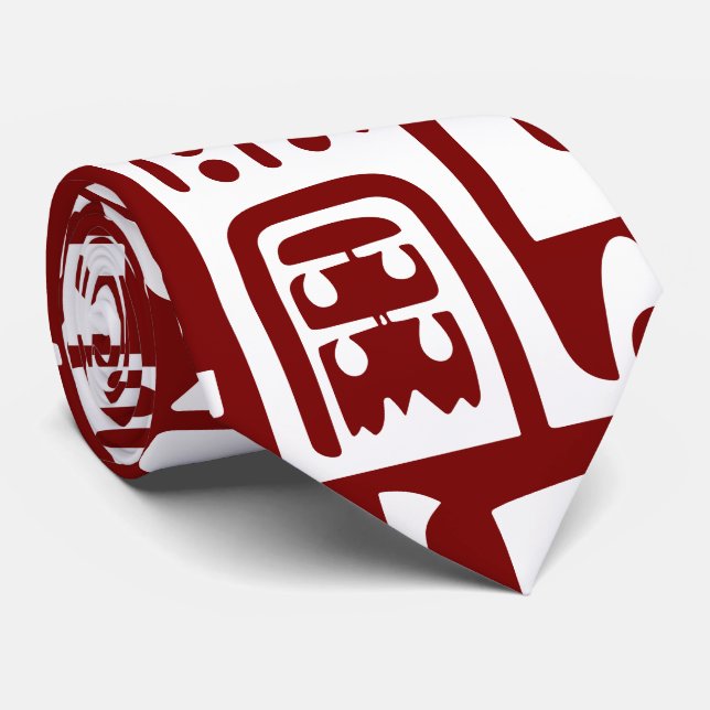 Gravata rabiscos vermelhos e brancos profundos de 7 (Rolled)