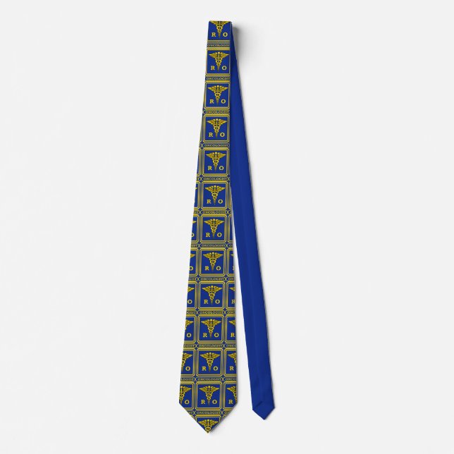Gravata Radiação Oncologista Caduceus Shield Necktie (Frente)