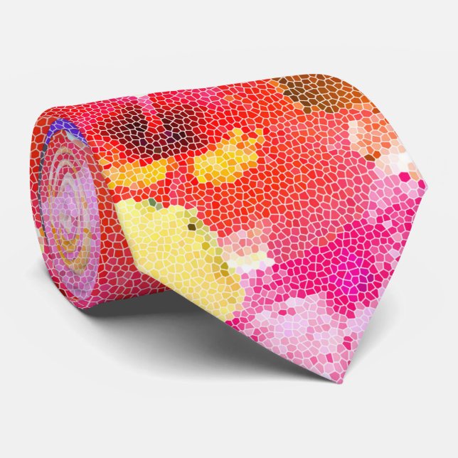 Gravata "Radiância no Bloom: Hibiscus em Vidro Estreito (Rolled)