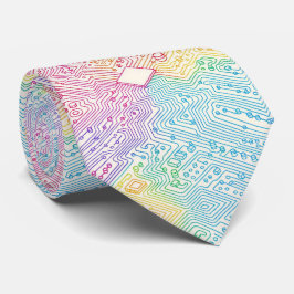 Gravata Rainbow Circuit Board Necktie – Colorful Tech Geek