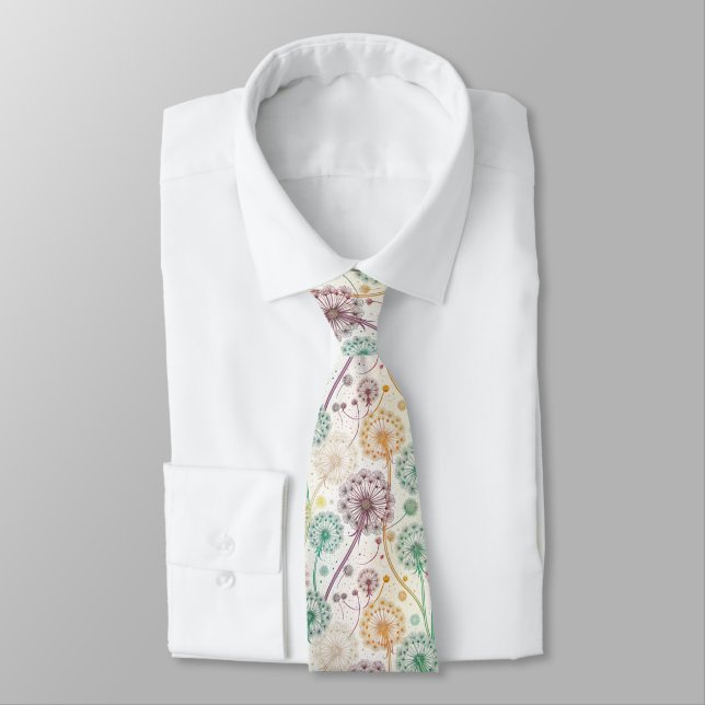 Gravata Rainbow Dandelion Breeze - Whimsical Floral (Amarrado)