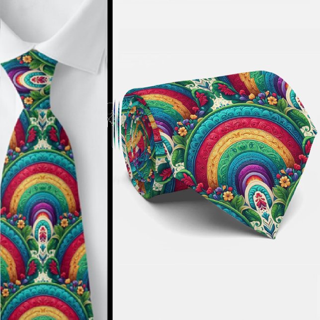 Gravata Rainbow Necktie | Colorful Statement Tie (Criador carregado)