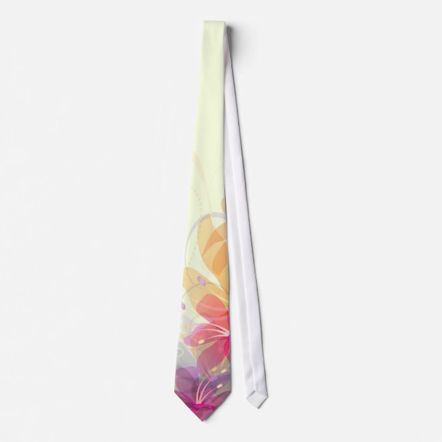 Gravata Rainbow Pastel Florals (Frente)