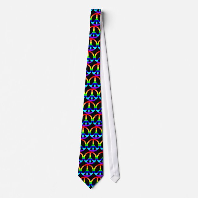 Gravata Rainbow Pride Peace Symbol Tie (Frente)