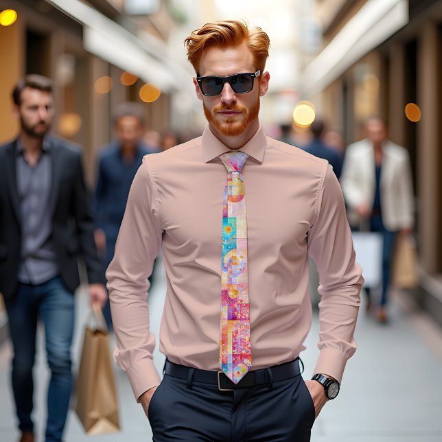 Gravata Rainbow Prism Abstrato Art Tie (Criador carregado)