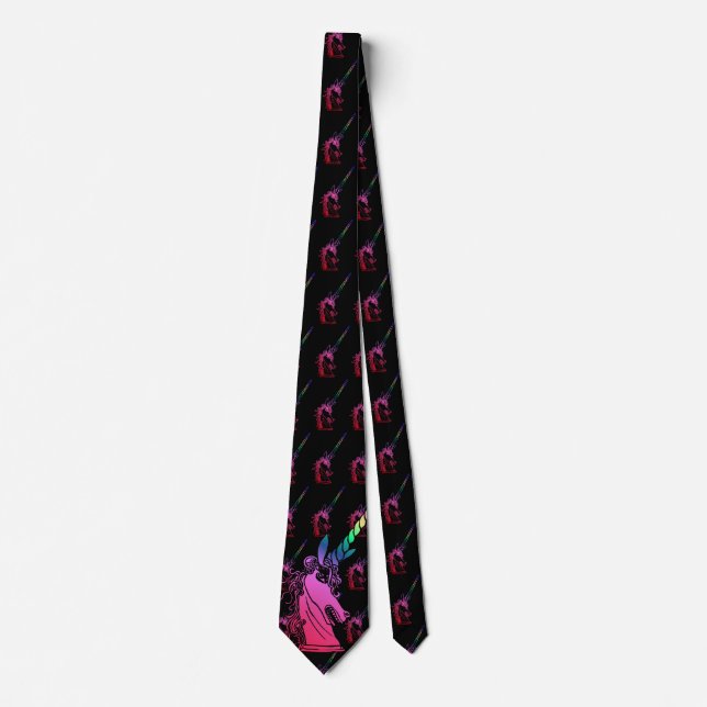 Gravata Rainbow Unicorn Cameo Emblem Tie (Frente)