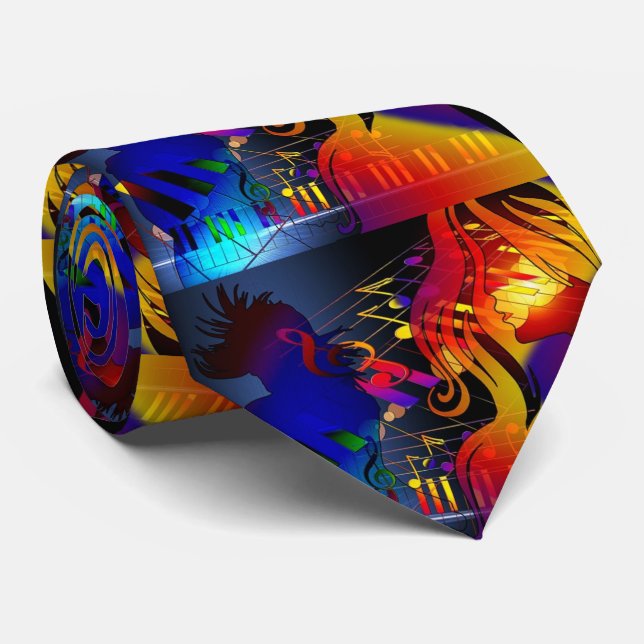 Gravata Rapariga Dançando Em Segundo Plano De Música (Rolled)