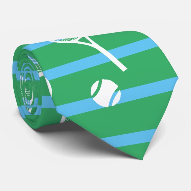 Gravata Raquetas Brancas legal de Tênis Rasas de Padrão Ve (Rolled)