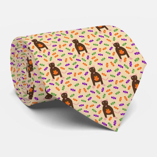 Gravata Rato de Halloween e Abóbora (Rolled)