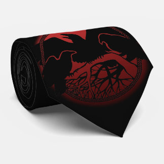 Gravata Raven Art Ties Wildlife Crow / Raven Necktie Gifts