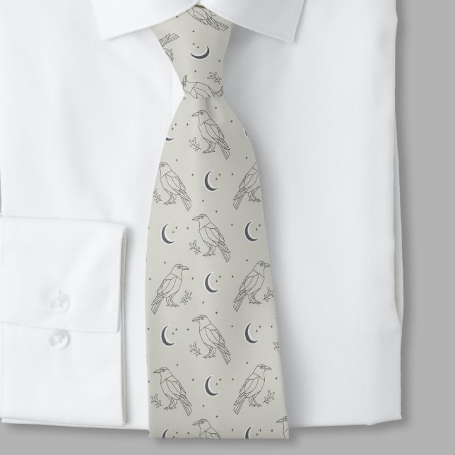 Gravata Raven Whimsigoth Necktie - Minimalist Goth (Whimsigoth raven necktie)