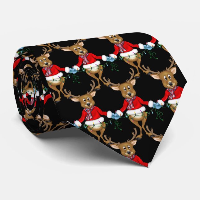 Gravata Ré de Natal com corda-luz (Rolled)