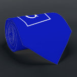 Gravata Real Azul Branco com quadro inicial Monograma<br><div class="desc">Monograma Inicial Real Azul e Branco Um fundo sólido na moda com uma área de moldura branca para o seu monograma, nome ou outro texto. Você também pode alterar a fonte do texto, alterar o tamanho e a cor da fonte, mover o texto etc. Se você quiser esta design em...</div>