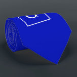 Gravata Real Azul Branco com quadro inicial Monograma<br><div class="desc">Monograma Inicial Real Azul e Branco Um fundo sólido na moda com uma área de moldura branca para o seu monograma, nome ou outro texto. Você também pode alterar a fonte do texto, alterar o tamanho e a cor da fonte, mover o texto etc. Se você quiser esta design em...</div>
