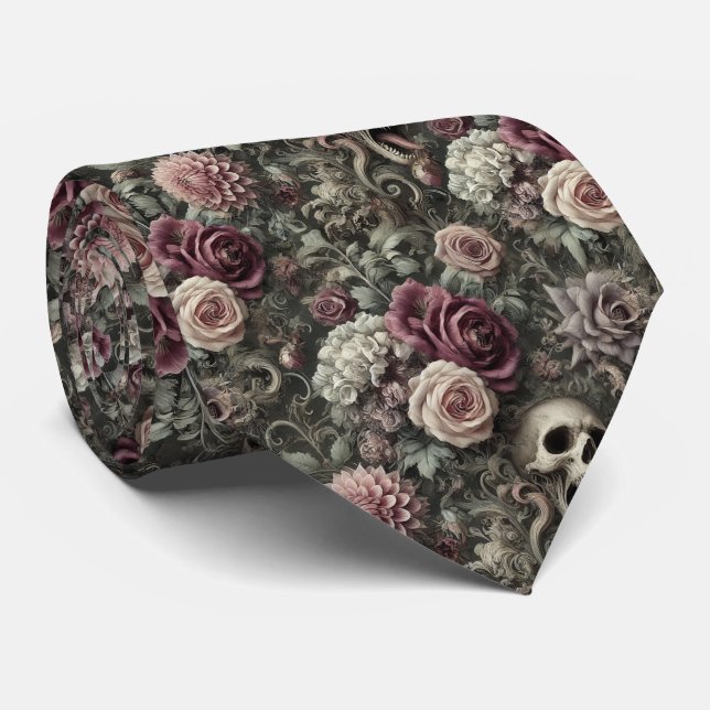 Gravata Recolher nas Rosas - Vitoriano Gótico (Rolled)