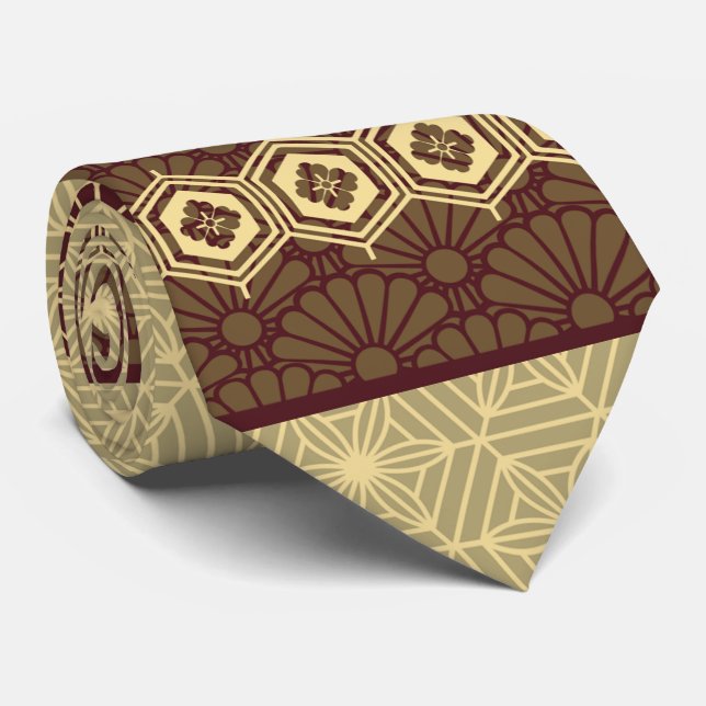 Gravata Red and Golden Tortoise Pattern (Rolled)