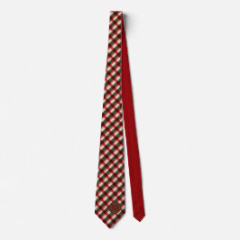 Gravata Red and Green Buffalo Plaid Christmas Neck Tie
