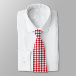 Gravata Red and White Gingham Novelty Tie HAMbyWG