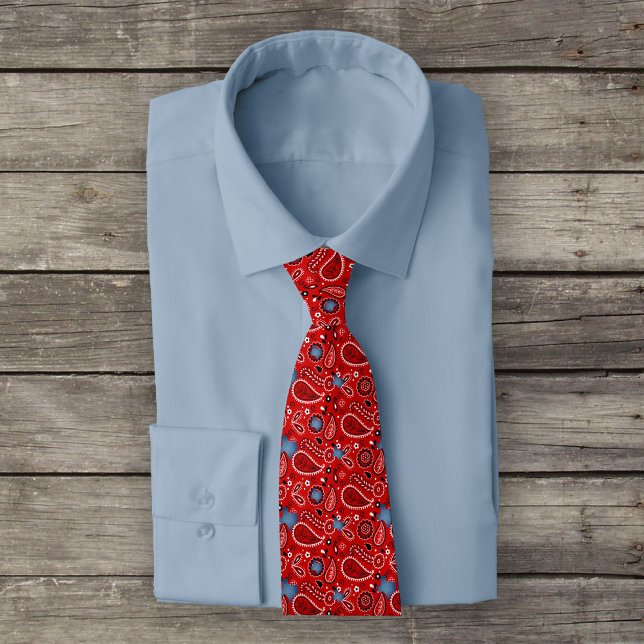 Gravata Red Bandana e Denim Texas Neck Tie (Criador carregado)