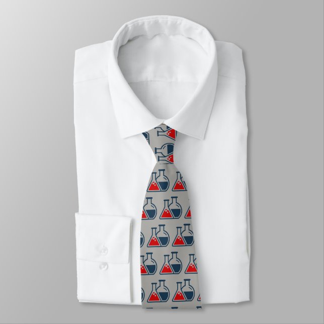 Gravata Red Beakers Chemistry Design Necktie (Amarrado)