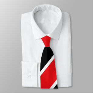 Gravata Red Black and White Regimental Stripe Tie