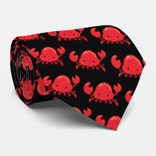 Gravata Red Black Beach Crab tie