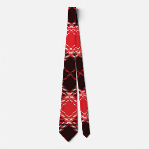 Gravata Red Black Tartan 