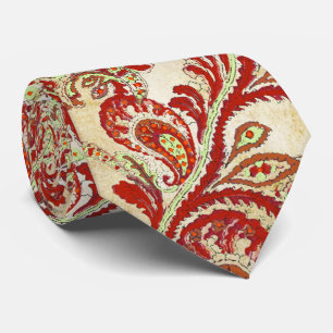 Gravata Red Coral Limão Paisley Wedding Tie