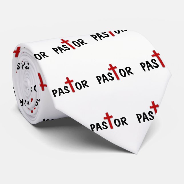 Gravata Red Cross Pastor Tie (Rolled)