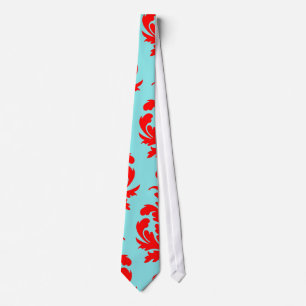 Gravata red e aqua adorável damasco formal