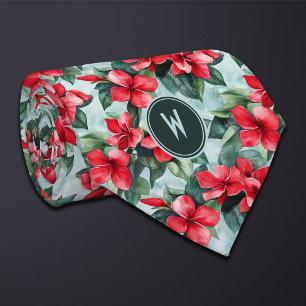 Gravata Red Gardenias Floral