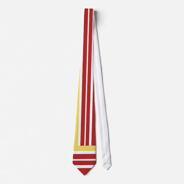 Gravata Red, Gold, White Retro Checkerboard Tie (Frente)