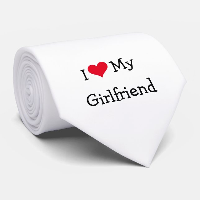 Gravata Red Heart I Love My Namorada (Rolled)