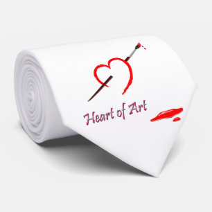 Gravata Red Heart of Art Love Pinting Paint Brush Artist