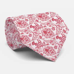 Gravata Red Jacobean impressão Tie