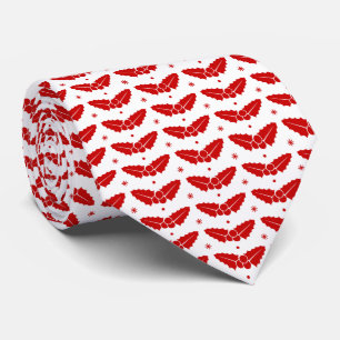 Gravata Red Mistletoon White Background Christmas