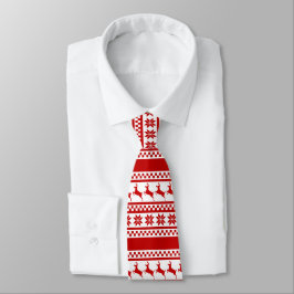 Gravata Red Nordic Impressão Reindeer Personalizado