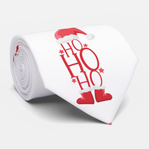 Gravata Red Santa Hat e Boots Ho Ho Ho