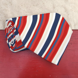 Gravata Red, White and Blue Striped Patriotic Necktie